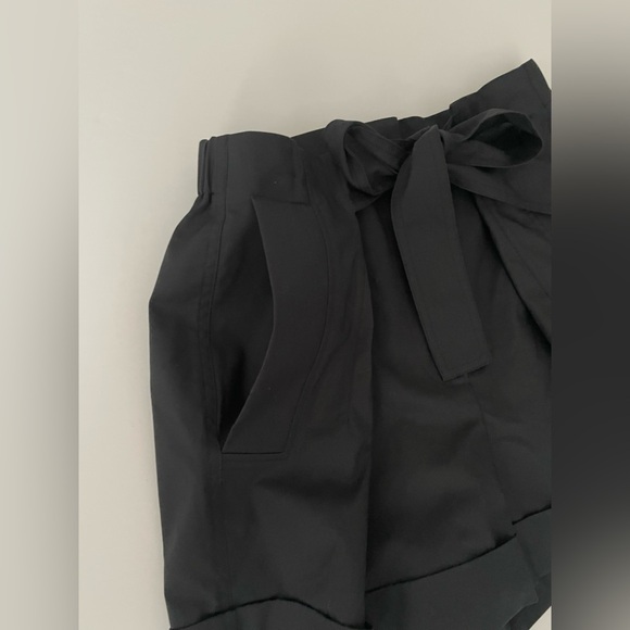 3.1 PHILLIP LIM Tie Waist Cuffed Shorts black 10 high rise dressy career glam - Picture 8 of 9